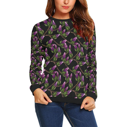 Magnolia Pattern Print Design MAG010 Women Long Sleeve Sweatshirt-JorJune