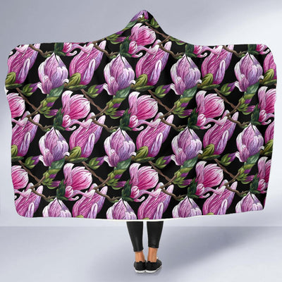 Magnolia Pattern Print Design MAG011 Hooded Blanket-JORJUNE.COM