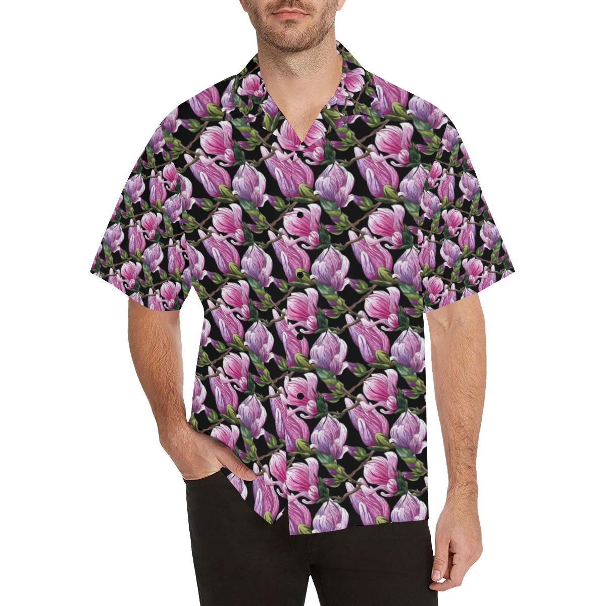 Magnolia Pattern Print Design MAG011 Men Hawaiian Shirt-JorJune