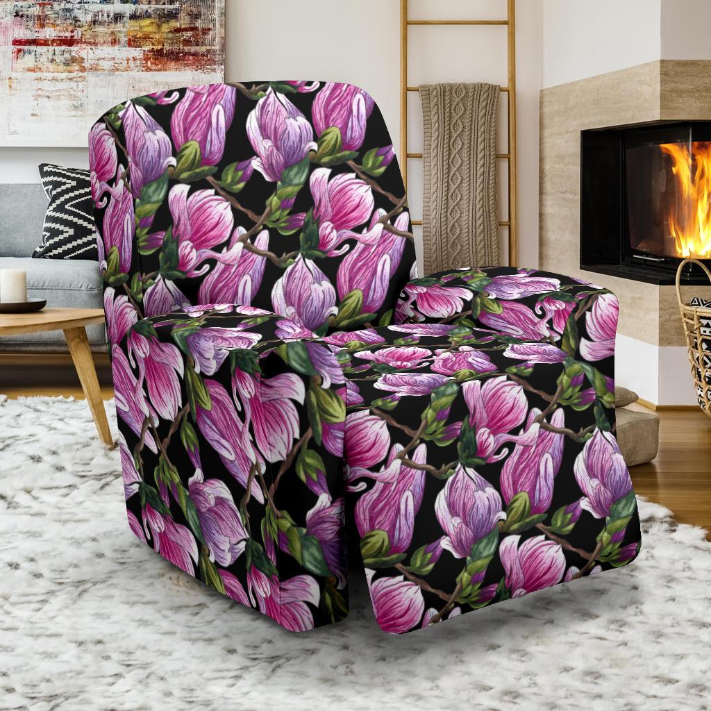 Magnolia Pattern Print Design MAG011 Recliner Slipcover-JORJUNE.COM