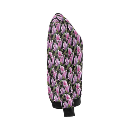 Magnolia Pattern Print Design MAG011 Women Long Sleeve Sweatshirt-JorJune