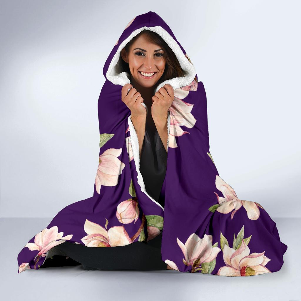 Magnolia Pattern Print Design MAG02 Hooded Blanket-JORJUNE.COM