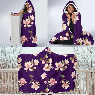 Magnolia Pattern Print Design MAG02 Hooded Blanket-JORJUNE.COM