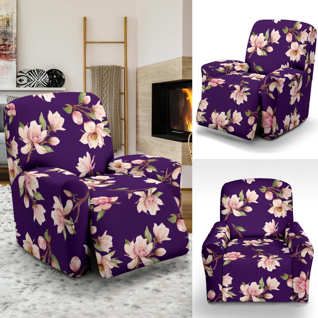 Magnolia Pattern Print Design MAG02 Recliner Slipcover-JORJUNE.COM