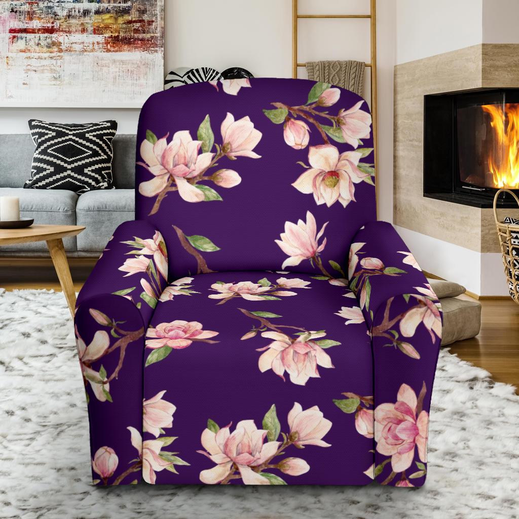 Magnolia Pattern Print Design MAG02 Recliner Slipcover-JORJUNE.COM