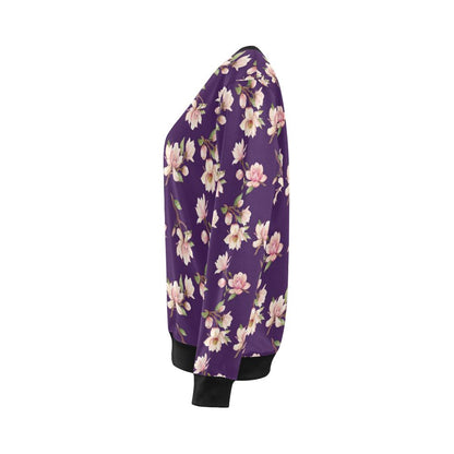 Magnolia Pattern Print Design MAG02 Women Long Sleeve Sweatshirt-JorJune