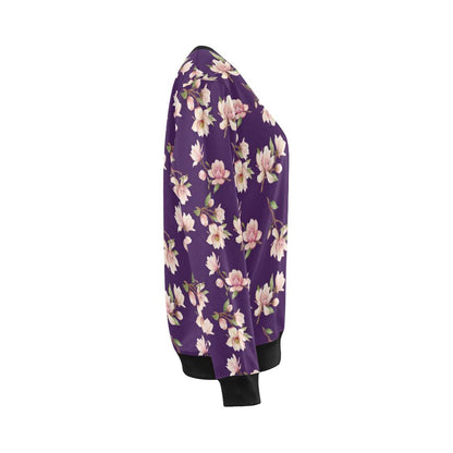 Magnolia Pattern Print Design MAG02 Women Long Sleeve Sweatshirt-JorJune