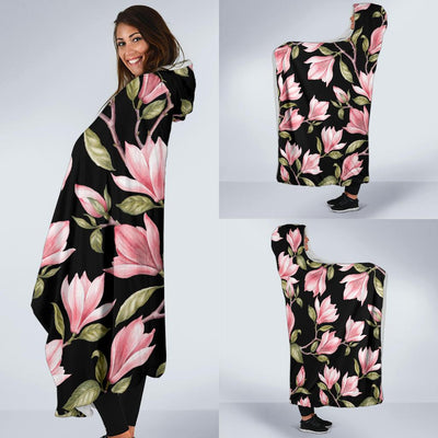 Magnolia Pattern Print Design MAG03 Hooded Blanket-JORJUNE.COM