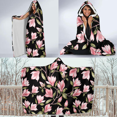 Magnolia Pattern Print Design MAG03 Hooded Blanket-JORJUNE.COM