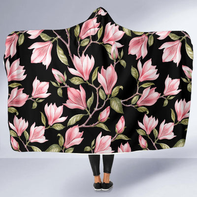 Magnolia Pattern Print Design MAG03 Hooded Blanket-JORJUNE.COM