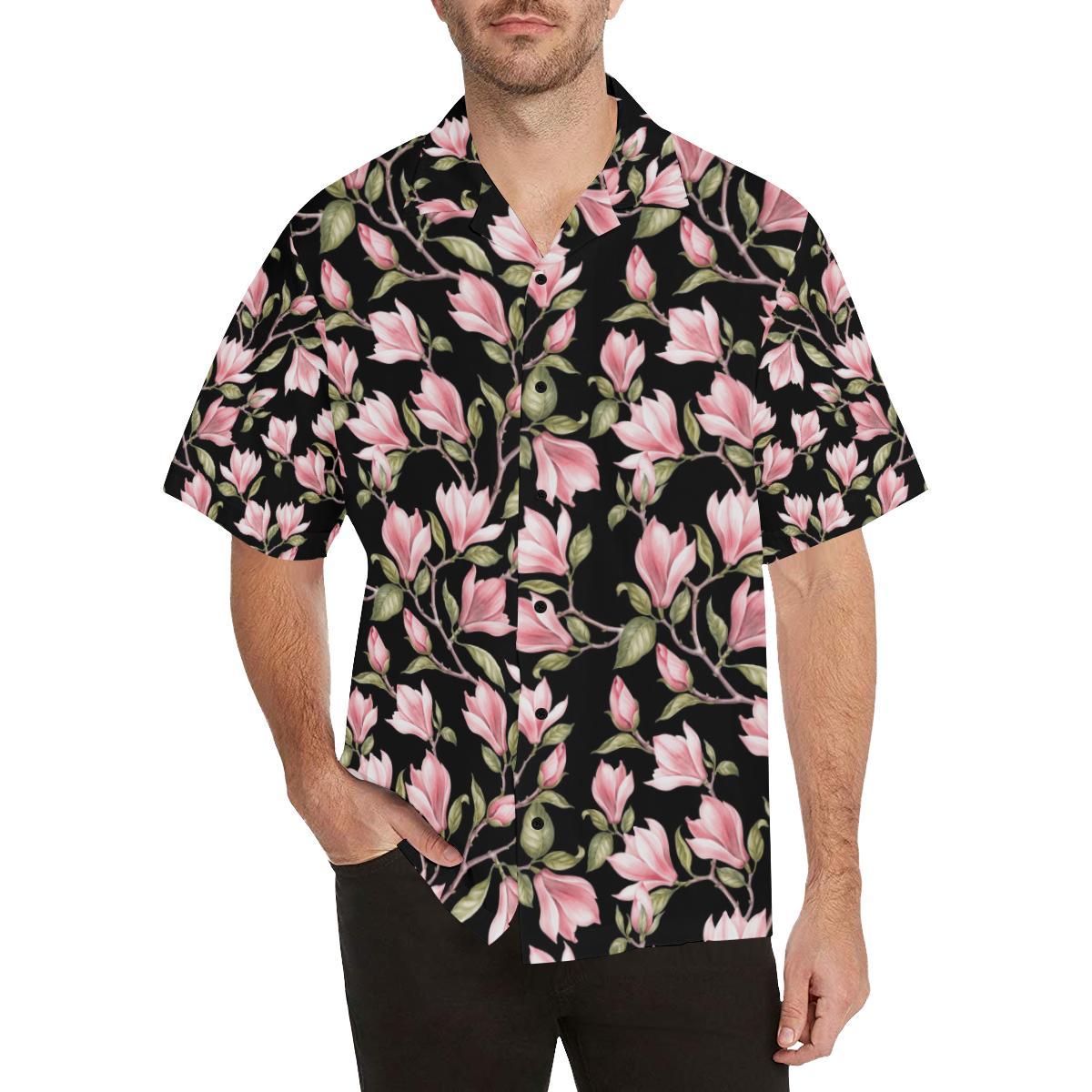 Magnolia Pattern Print Design MAG03 Men Hawaiian Shirt-JorJune