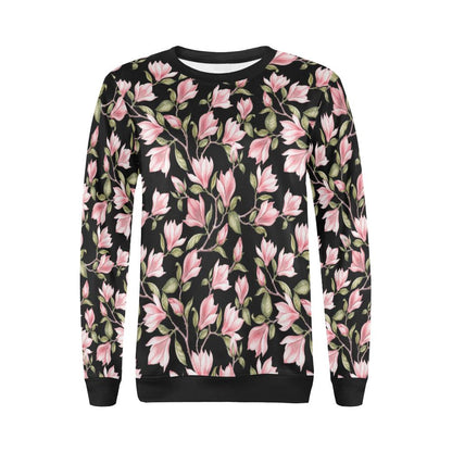 Magnolia Pattern Print Design MAG03 Women Long Sleeve Sweatshirt-JorJune