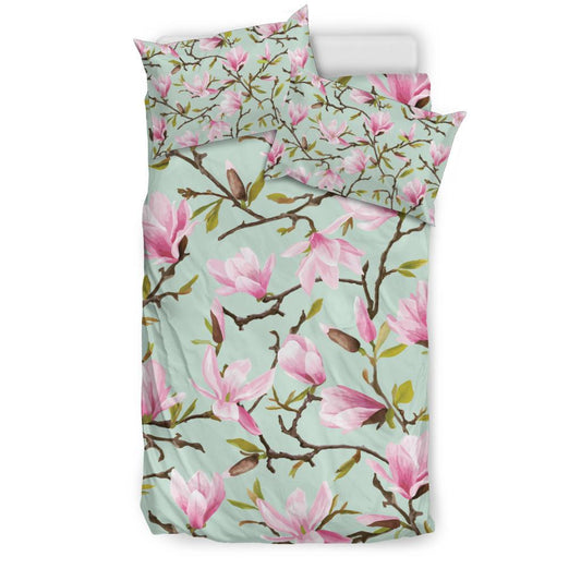 Magnolia Pattern Print Design MAG04 Duvet Cover Bedding Set-JORJUNE.COM
