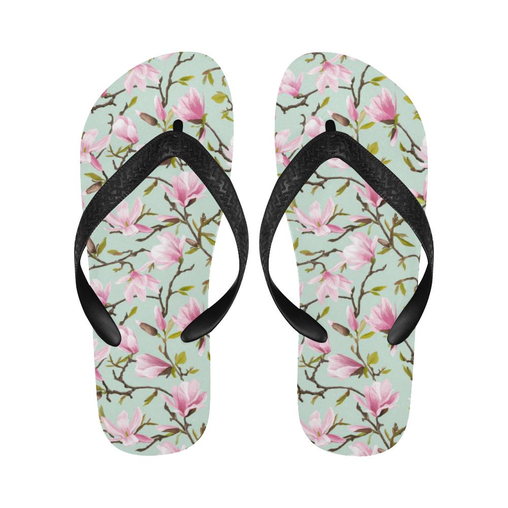 Magnolia Pattern Print Design MAG04 Flip Flops-JorJune