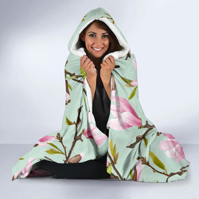 Magnolia Pattern Print Design MAG04 Hooded Blanket-JORJUNE.COM