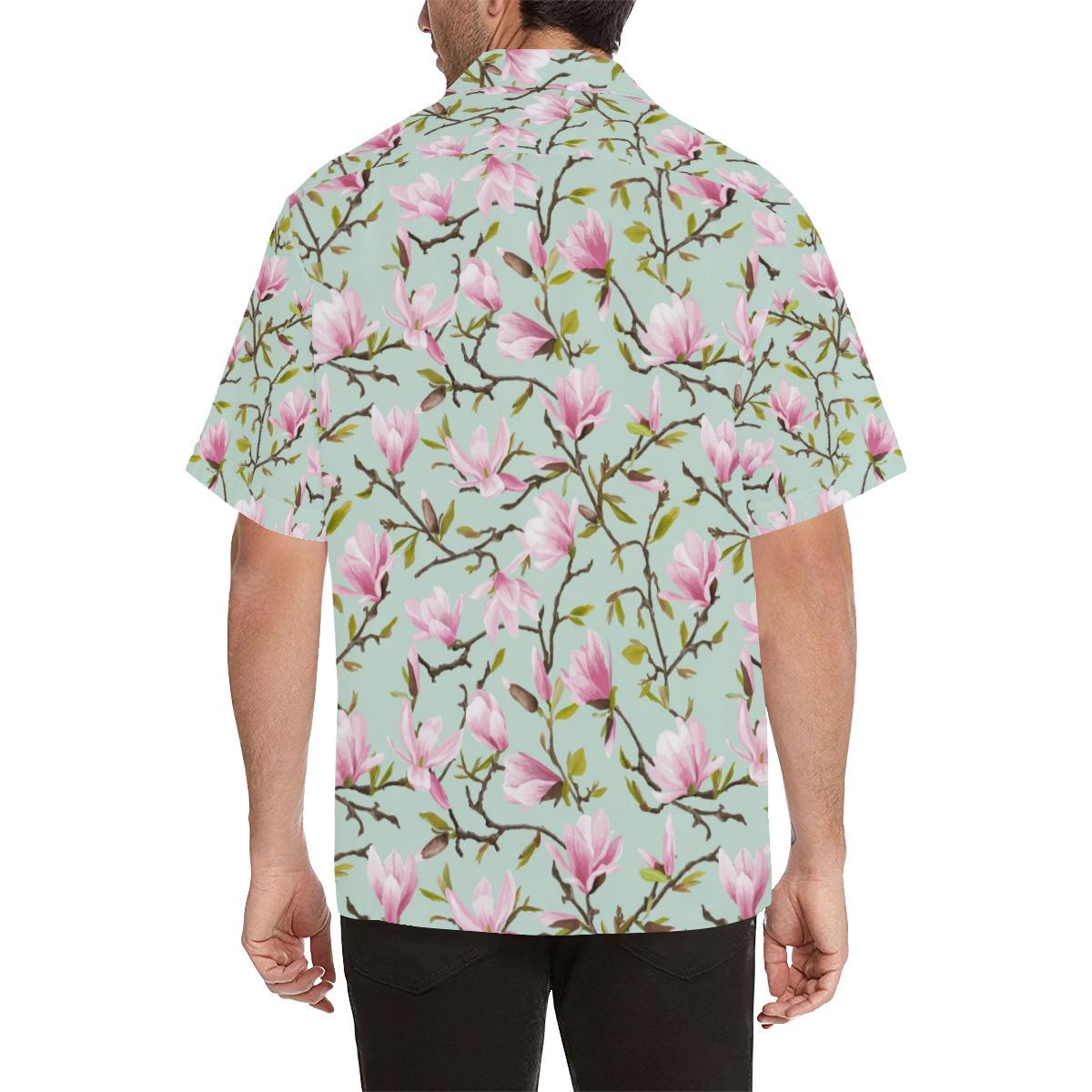 Magnolia Pattern Print Design MAG04 Men Hawaiian Shirt-JorJune