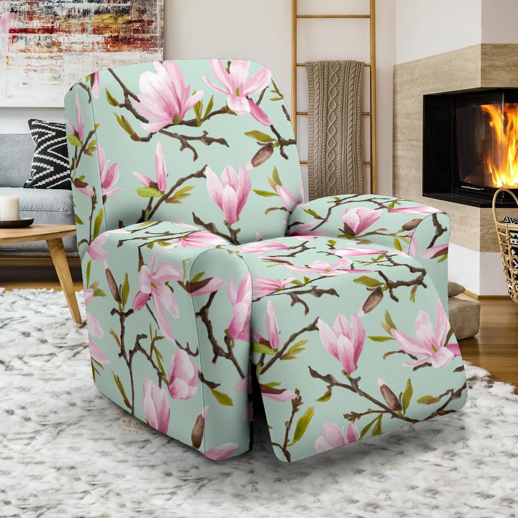 Magnolia Pattern Print Design MAG04 Recliner Slipcover-JORJUNE.COM