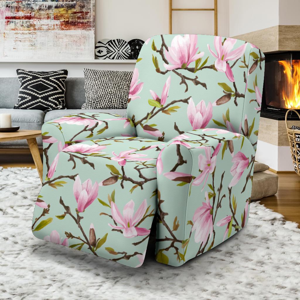 Magnolia Pattern Print Design MAG04 Recliner Slipcover-JORJUNE.COM