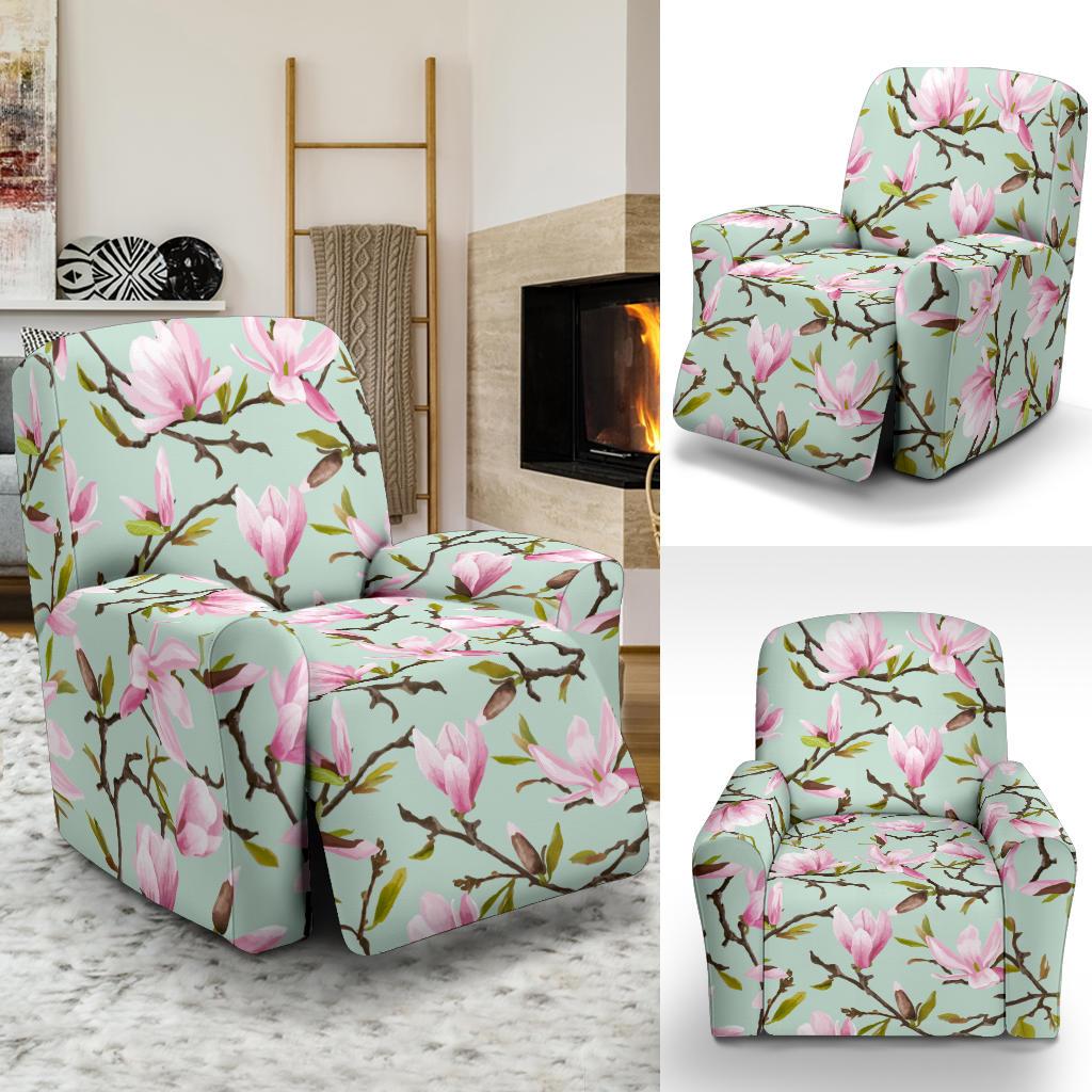 Magnolia Pattern Print Design MAG04 Recliner Slipcover-JORJUNE.COM