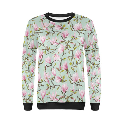 Magnolia Pattern Print Design MAG04 Women Long Sleeve Sweatshirt-JorJune