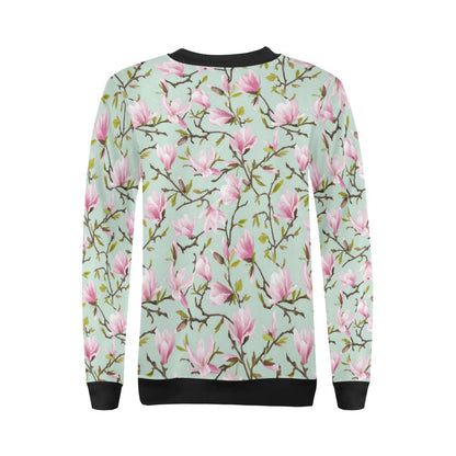 Magnolia Pattern Print Design MAG04 Women Long Sleeve Sweatshirt-JorJune