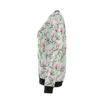 Magnolia Pattern Print Design MAG04 Women Long Sleeve Sweatshirt-JorJune