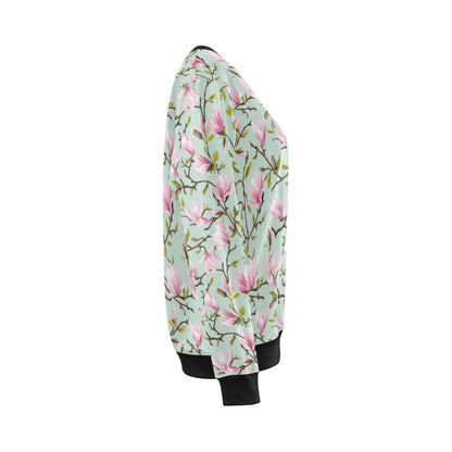 Magnolia Pattern Print Design MAG04 Women Long Sleeve Sweatshirt-JorJune