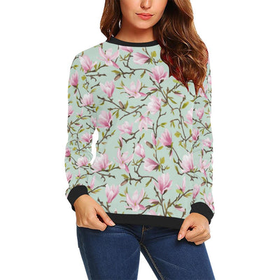 Magnolia Pattern Print Design MAG04 Women Long Sleeve Sweatshirt-JorJune