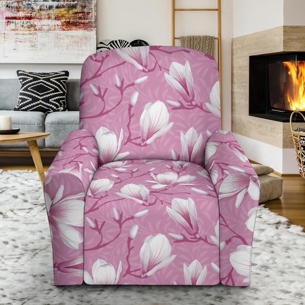 Magnolia Pattern Print Design MAG05 Recliner Slipcover-JORJUNE.COM