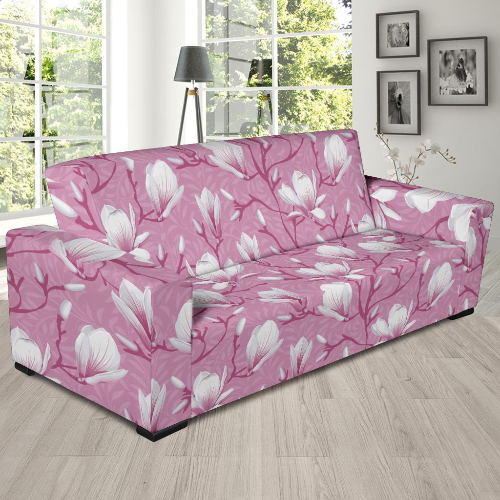 Magnolia Pattern Print Design MAG05 Sofa Slipcover-JORJUNE.COM