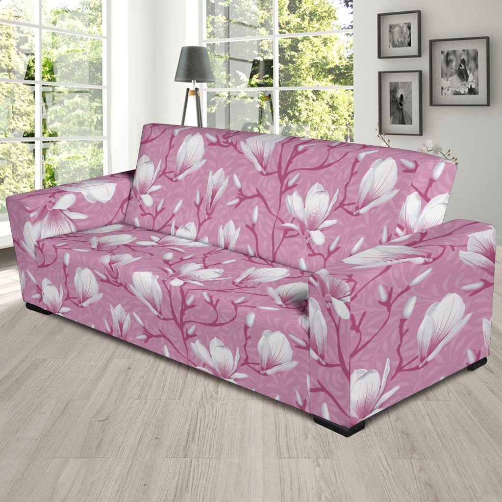 Magnolia Pattern Print Design MAG05 Sofa Slipcover-JORJUNE.COM