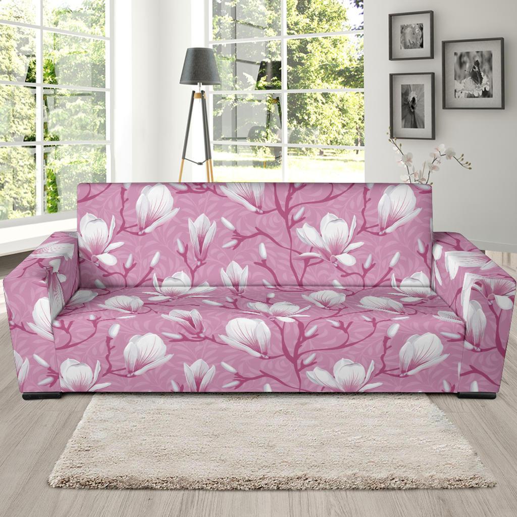 Magnolia Pattern Print Design MAG05 Sofa Slipcover-JORJUNE.COM