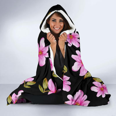 Magnolia Pattern Print Design MAG06 Hooded Blanket-JORJUNE.COM