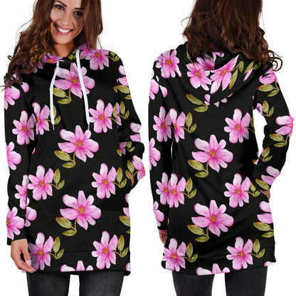 Magnolia Pattern Print Design MAG06 Women Hoodie Dress