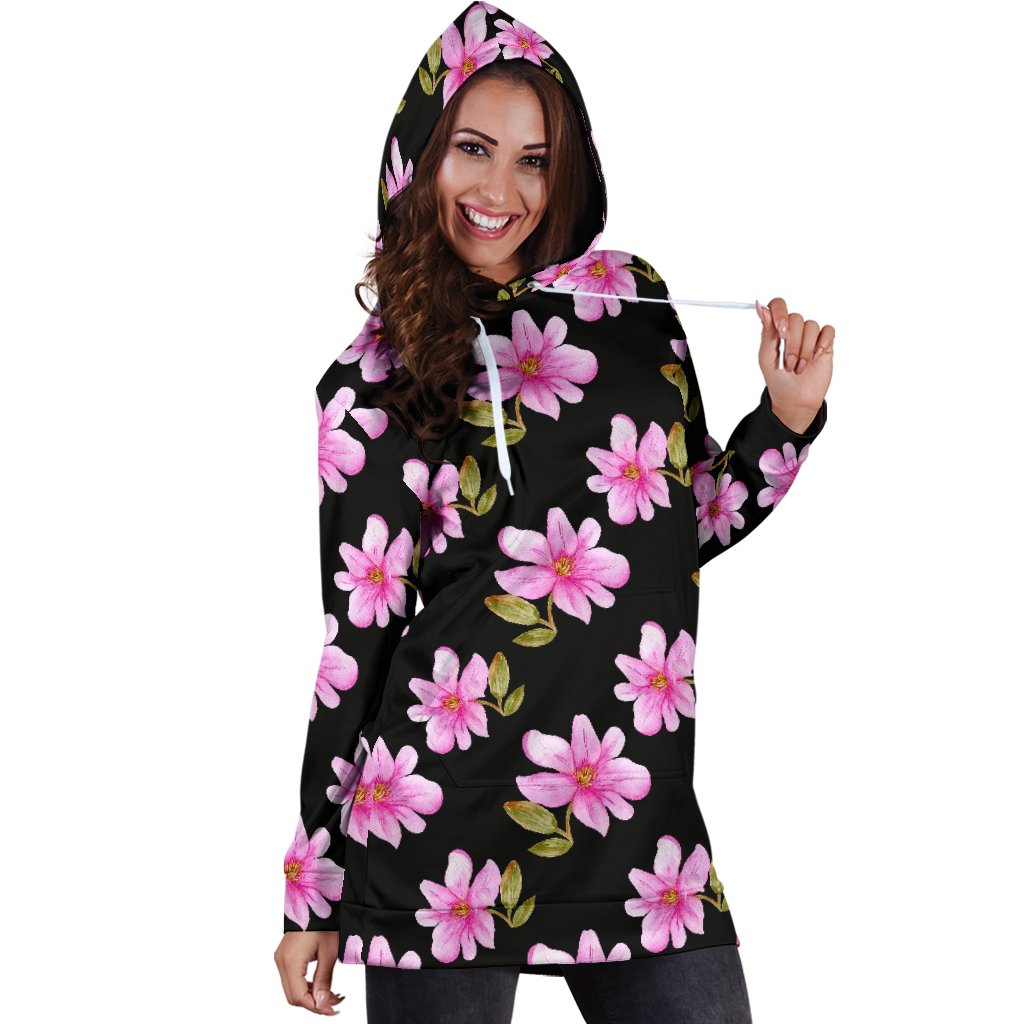 Magnolia Pattern Print Design MAG06 Women Hoodie Dress