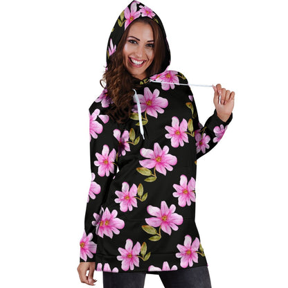 Magnolia Pattern Print Design MAG06 Women Hoodie Dress