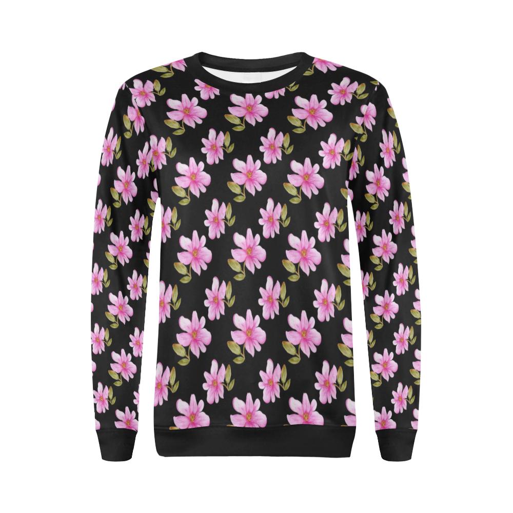 Magnolia Pattern Print Design MAG06 Women Long Sleeve Sweatshirt-JorJune