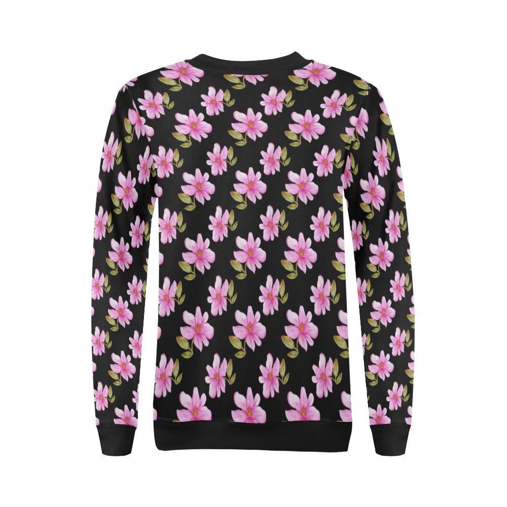 Magnolia Pattern Print Design MAG06 Women Long Sleeve Sweatshirt-JorJune
