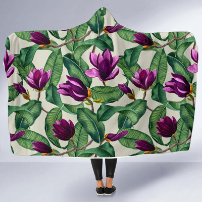 Magnolia Pattern Print Design MAG07 Hooded Blanket-JORJUNE.COM