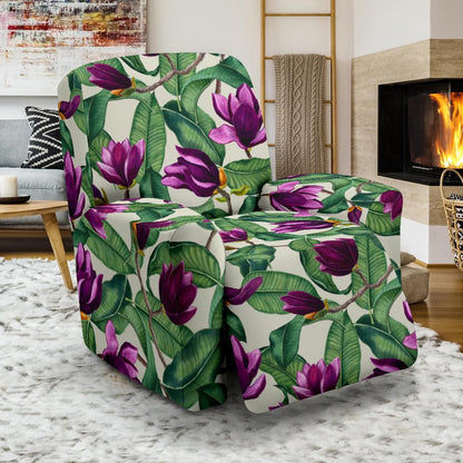 Magnolia Pattern Print Design MAG07 Recliner Slipcover-JORJUNE.COM