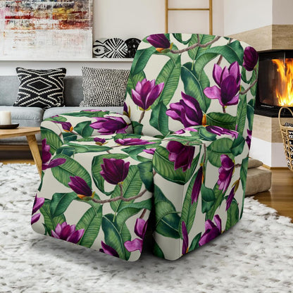 Magnolia Pattern Print Design MAG07 Recliner Slipcover-JORJUNE.COM