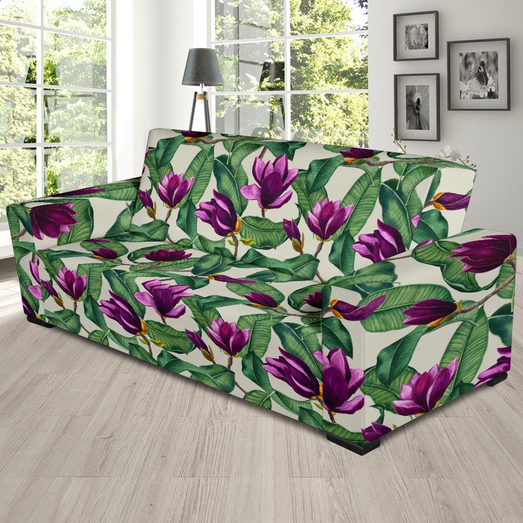 Magnolia Pattern Print Design MAG07 Sofa Slipcover-JORJUNE.COM