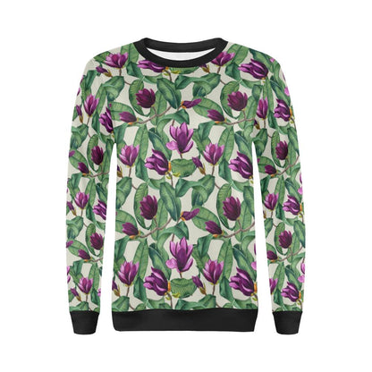 Magnolia Pattern Print Design MAG07 Women Long Sleeve Sweatshirt-JorJune