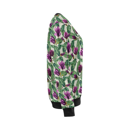 Magnolia Pattern Print Design MAG07 Women Long Sleeve Sweatshirt-JorJune