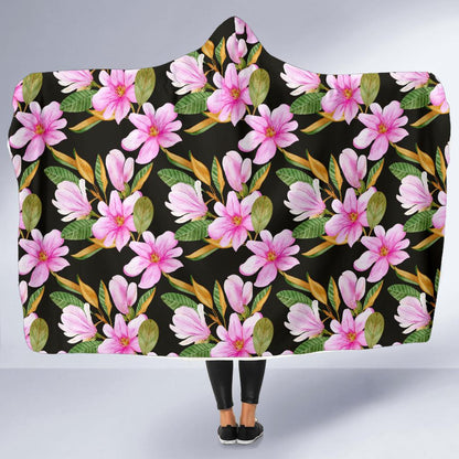 Magnolia Pattern Print Design MAG08 Hooded Blanket-JORJUNE.COM
