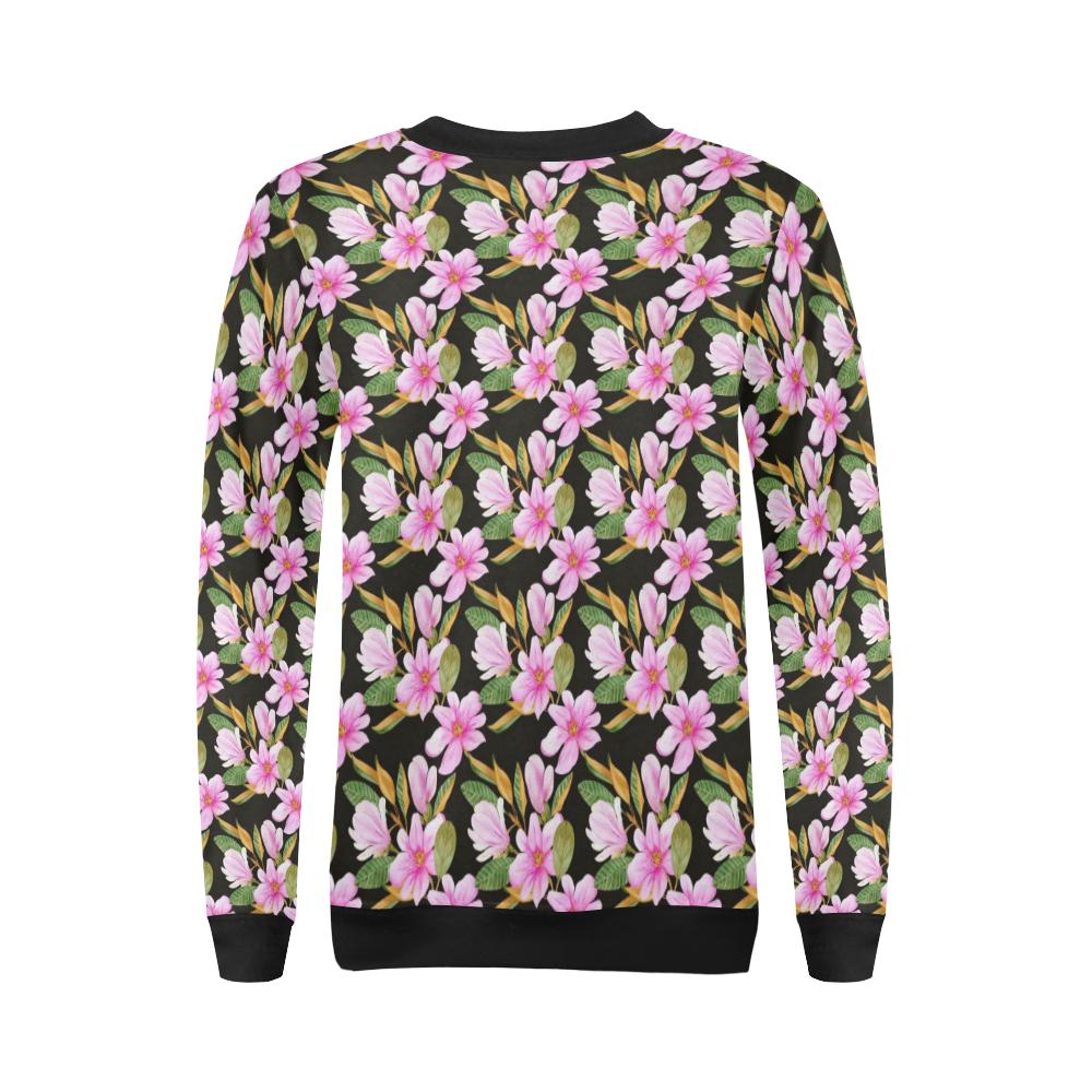 Magnolia Pattern Print Design MAG08 Women Long Sleeve Sweatshirt-JorJune