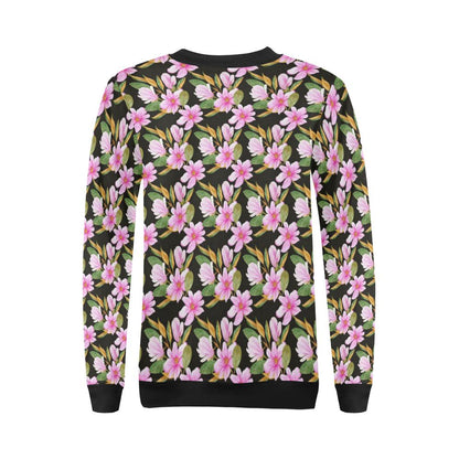 Magnolia Pattern Print Design MAG08 Women Long Sleeve Sweatshirt-JorJune