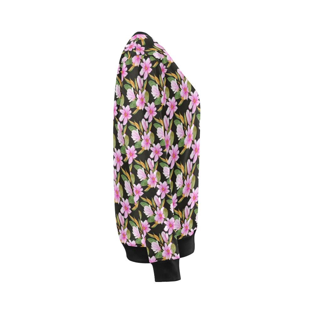 Magnolia Pattern Print Design MAG08 Women Long Sleeve Sweatshirt-JorJune
