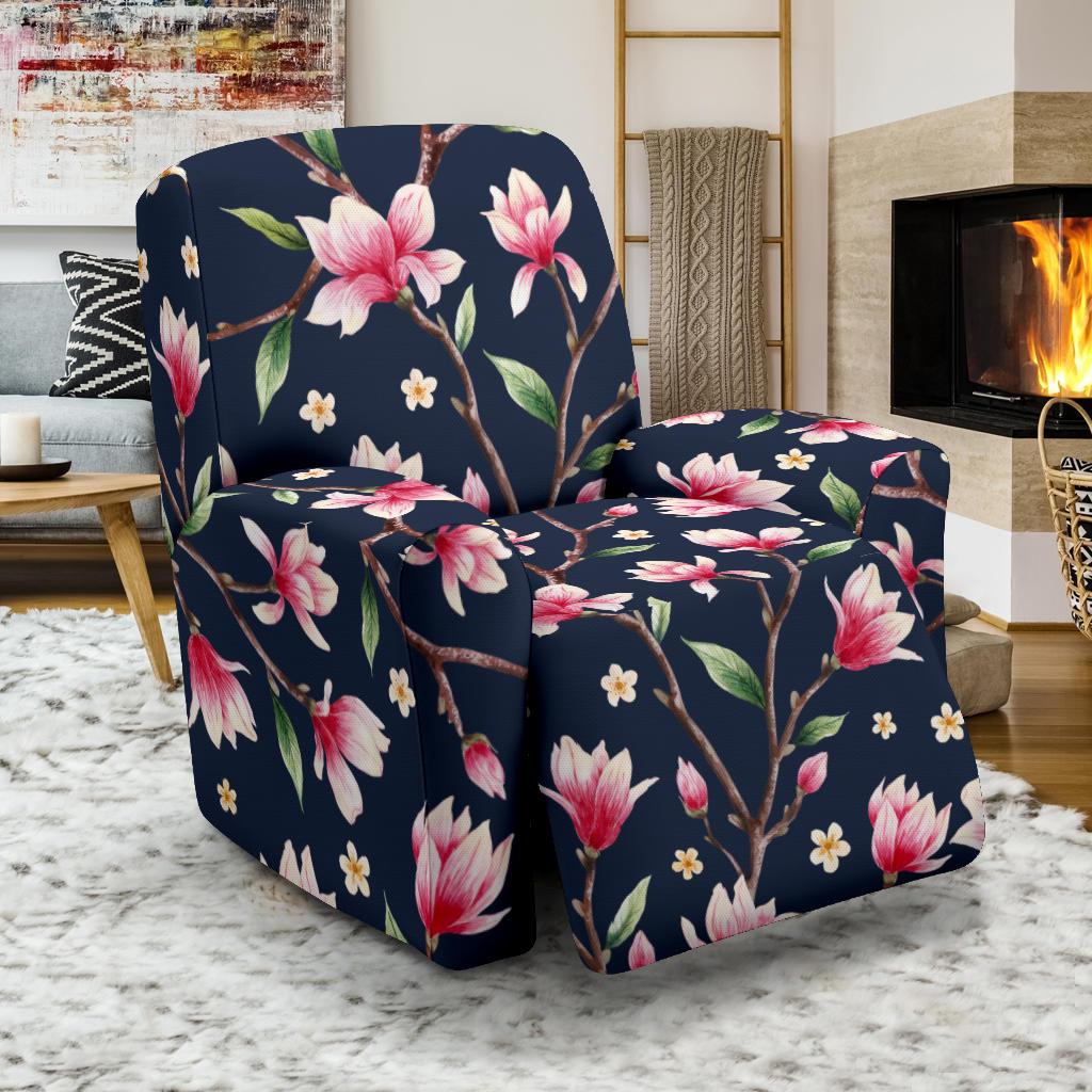 Magnolia Pattern Print Design MAG09 Recliner Slipcover-JORJUNE.COM