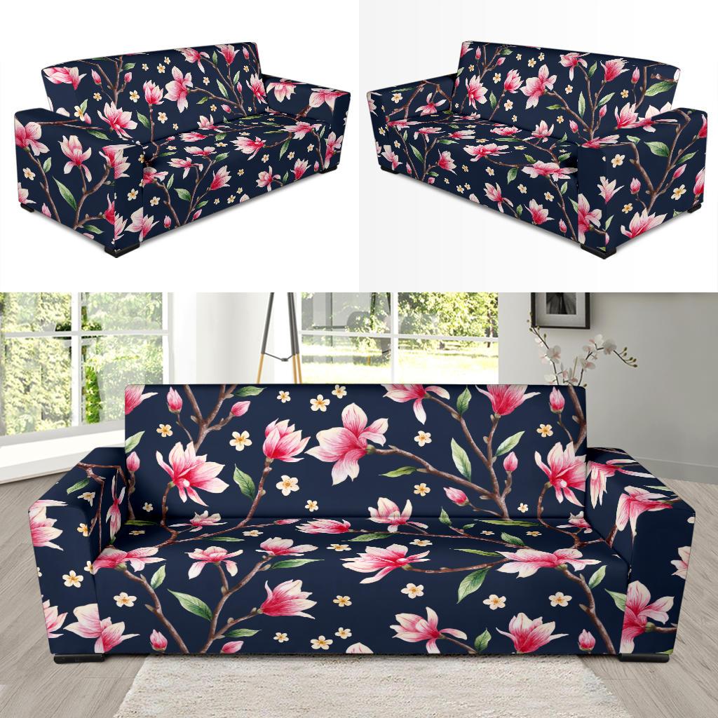 Magnolia Pattern Print Design MAG09 Sofa Slipcover-JORJUNE.COM
